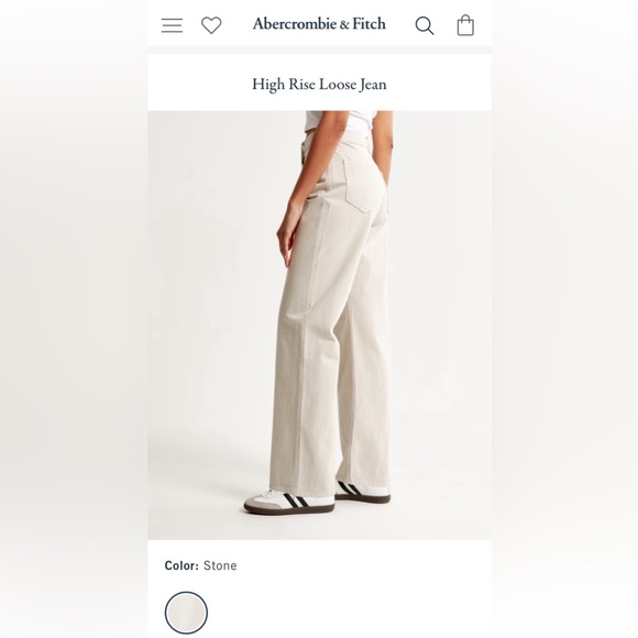 NWT Abercrombie & Fitch High Rise Loose Jean in stone size 4R - Picture 5 of 9